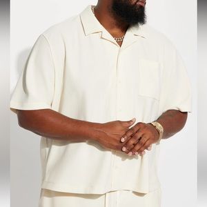 Short sleeve off white Cuban shirt